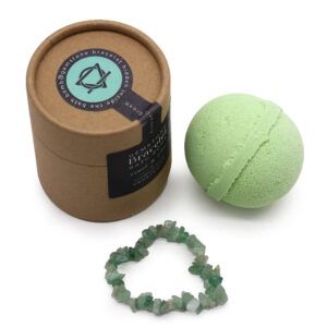 Bomba sorpresa con pulsera de gemas de aventurina verde