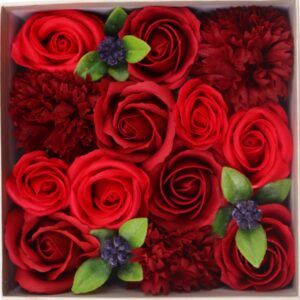 Caja Cuadrada – Rosas Rojas Clásicas